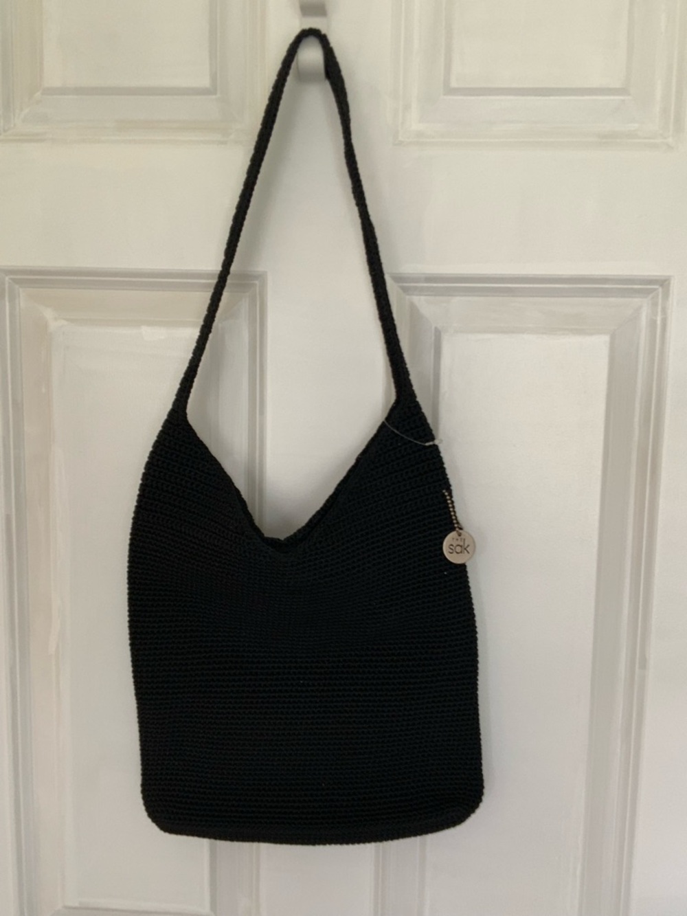The Sak Classic Black Knit Shoulder Bag